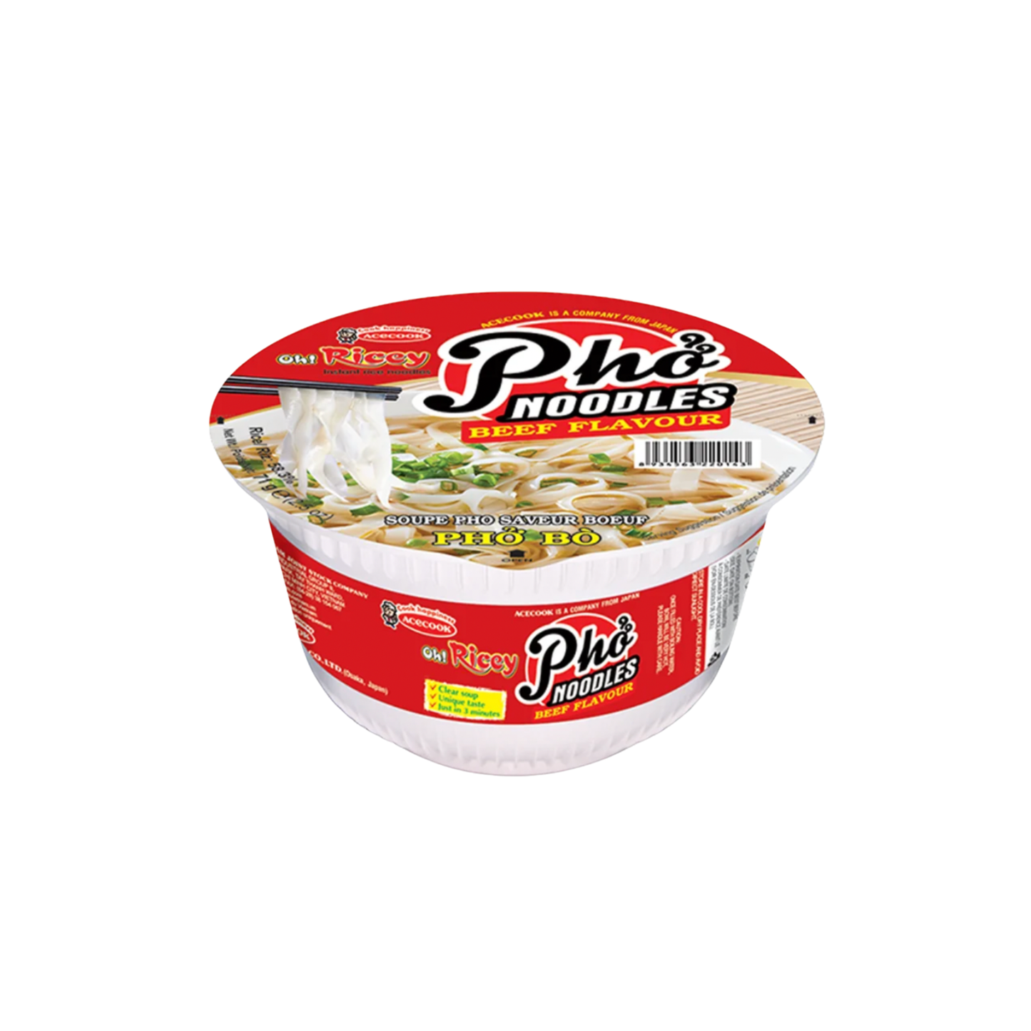 Oh! Ricey Instant Noodle Beef Flavour 70g (Box of 12)