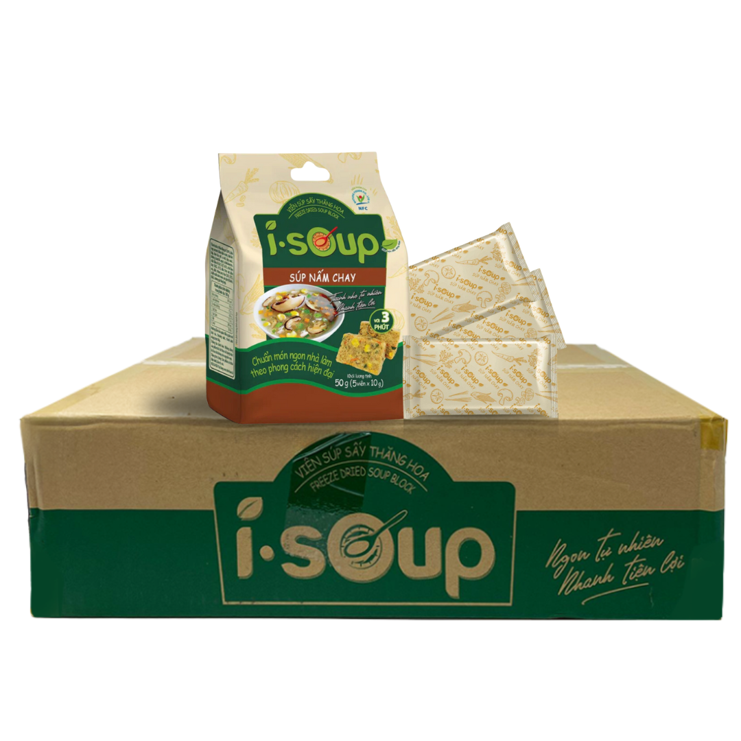 I.Soup Instant Vegetarian Mushroom Soup - Case of 20 Packs