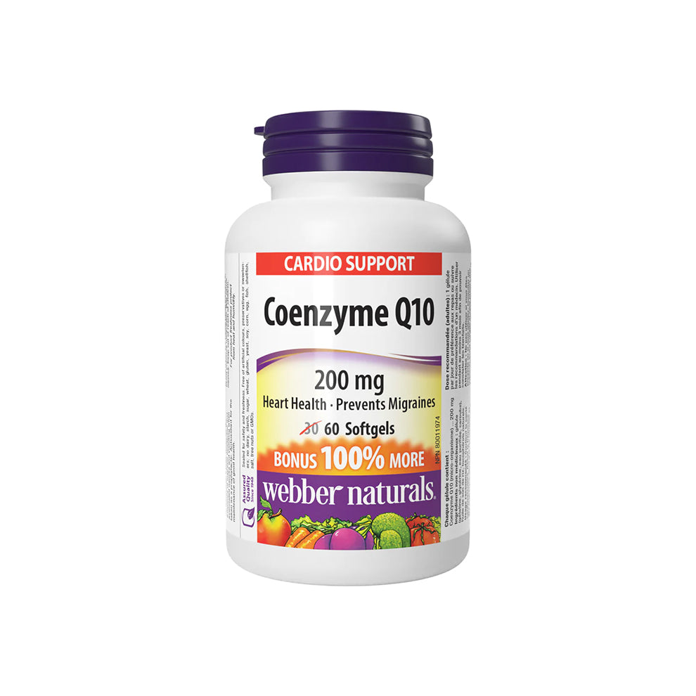 Webber Naturals Coenzyme Q10 (CoQ10) 100mg, 60 Softgels