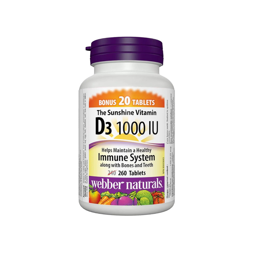 Webber Naturals Vitamin D3 1,000 IU, 260 Tablets