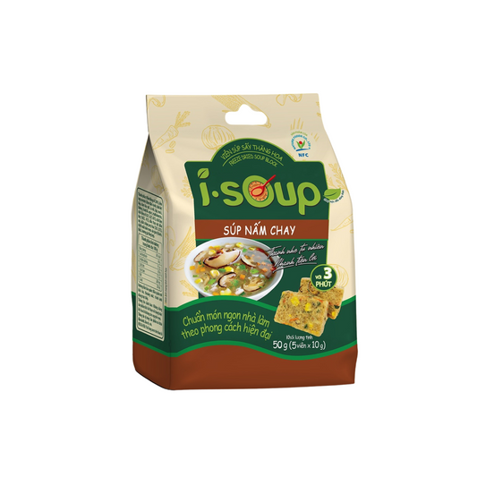 I.Soup Instant Vegetarian Mushroom Soup - Dried Soup Block 50g