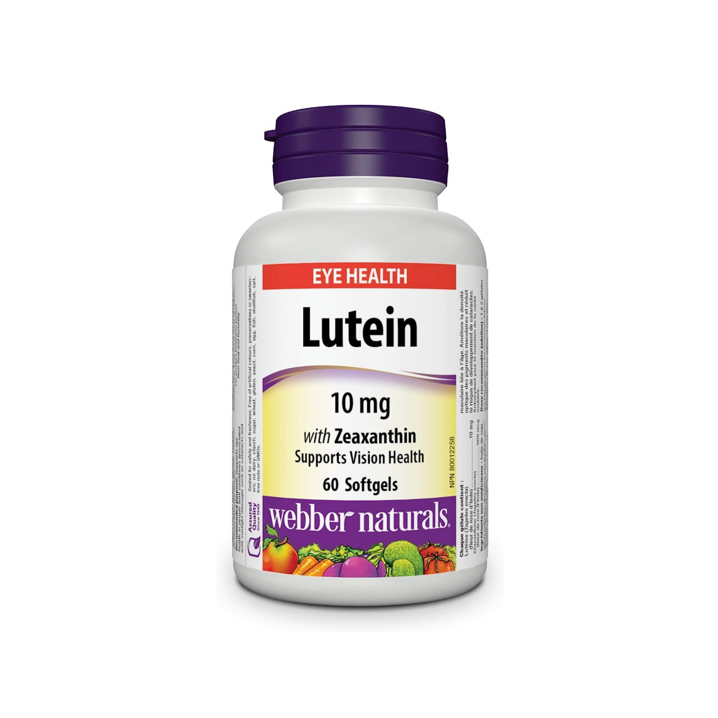 Webber Naturals Lutein 10 mg with Zeaxanthin, 60 Softgels