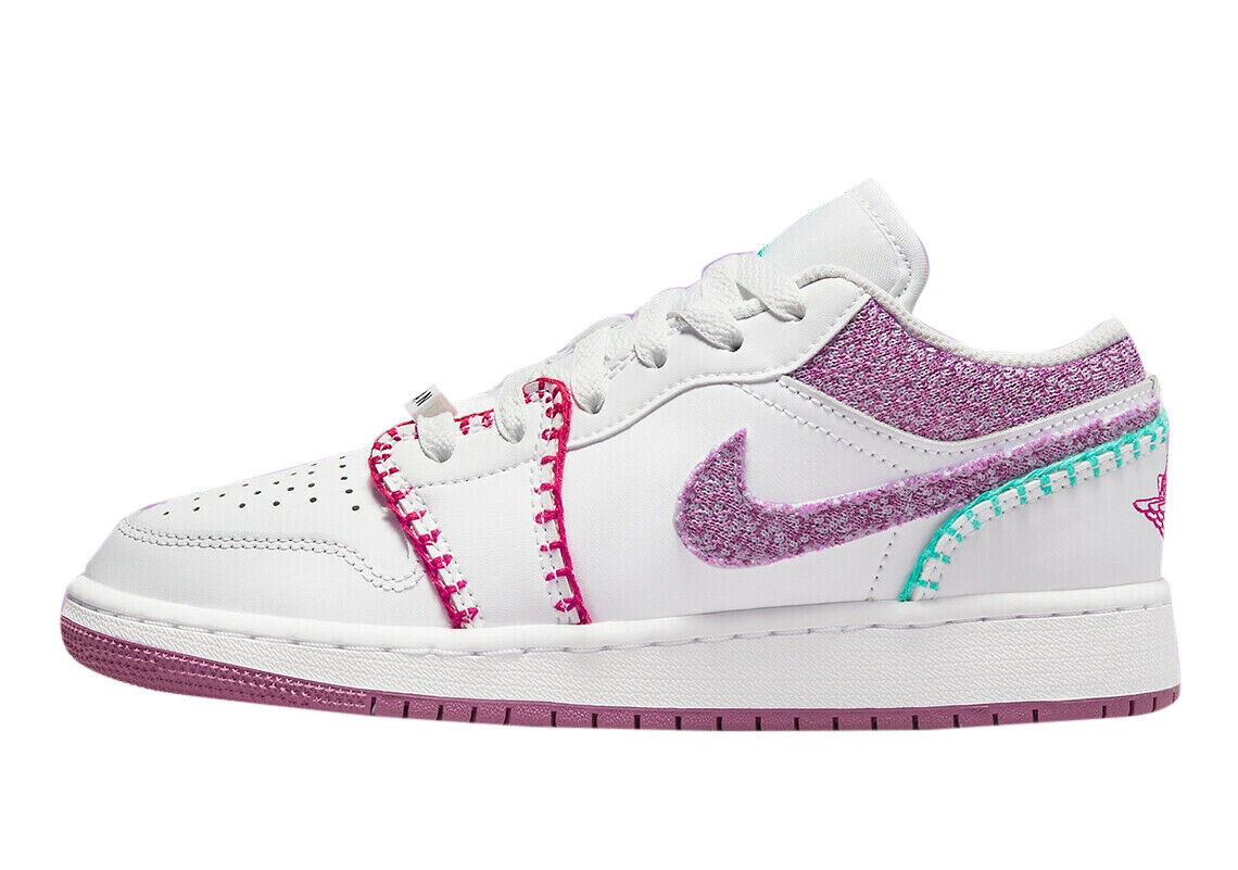 Air Jordan 1 Low SE White Light Bordeaux (GS)